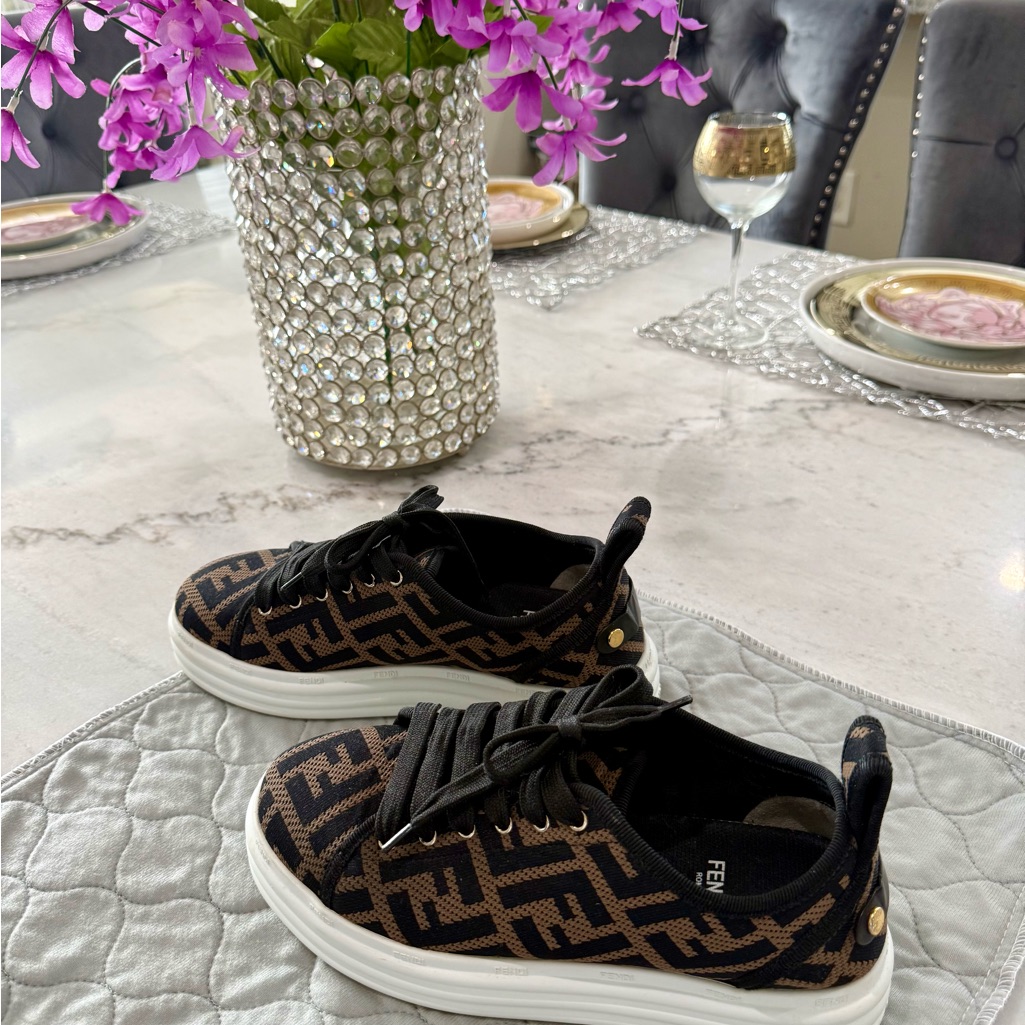 Fendi Signature Logo Sneakers - Size 6